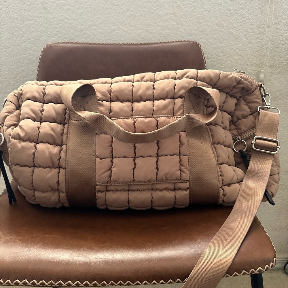 Free People Movement Quilted Duffle Bag in Tan - Picture 4 of 11